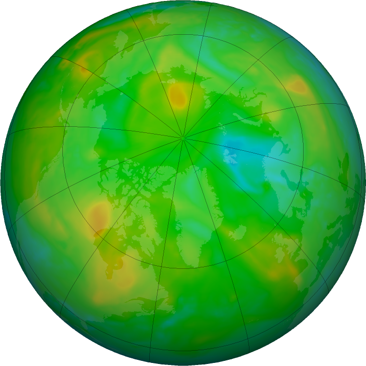 Arctic ozone map for 29 June 2022